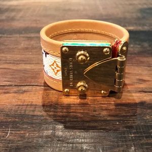 Luis Vuitton Gold Buckle Cuff Bracelet